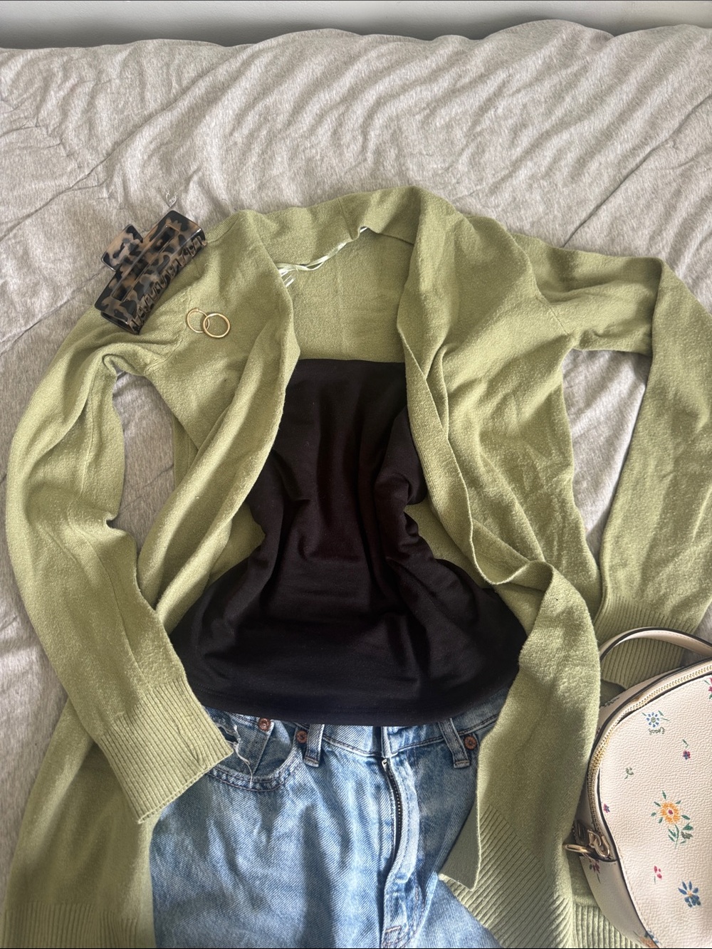 Cyrus Olive Green Open-Front Cardigan